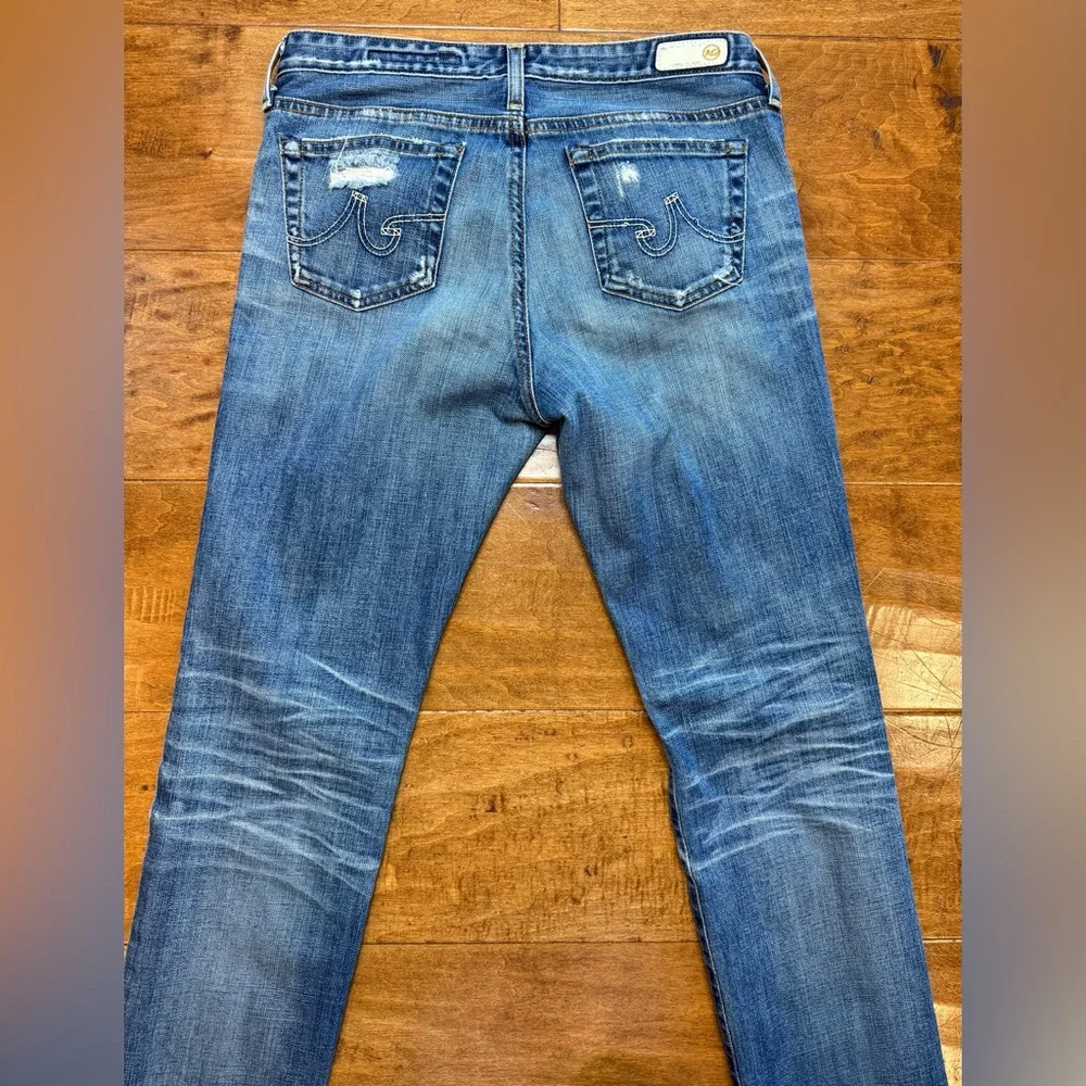 AG Premiere Skinny Straight Jeans Distressed Medium Wash 28
